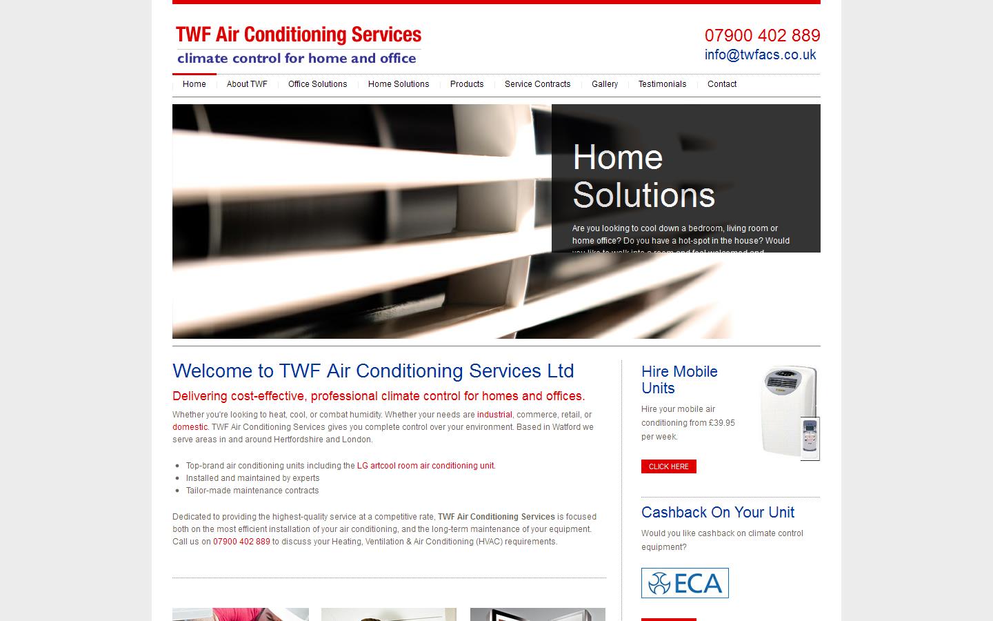 TWF Air Conditioning Services Website