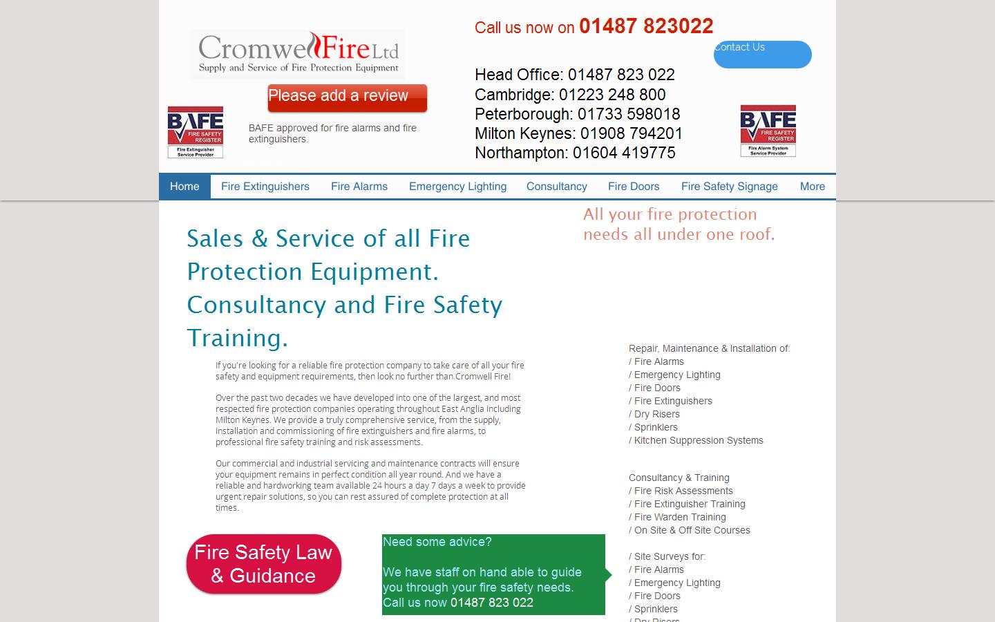 Cromwell Fire Ltd Website