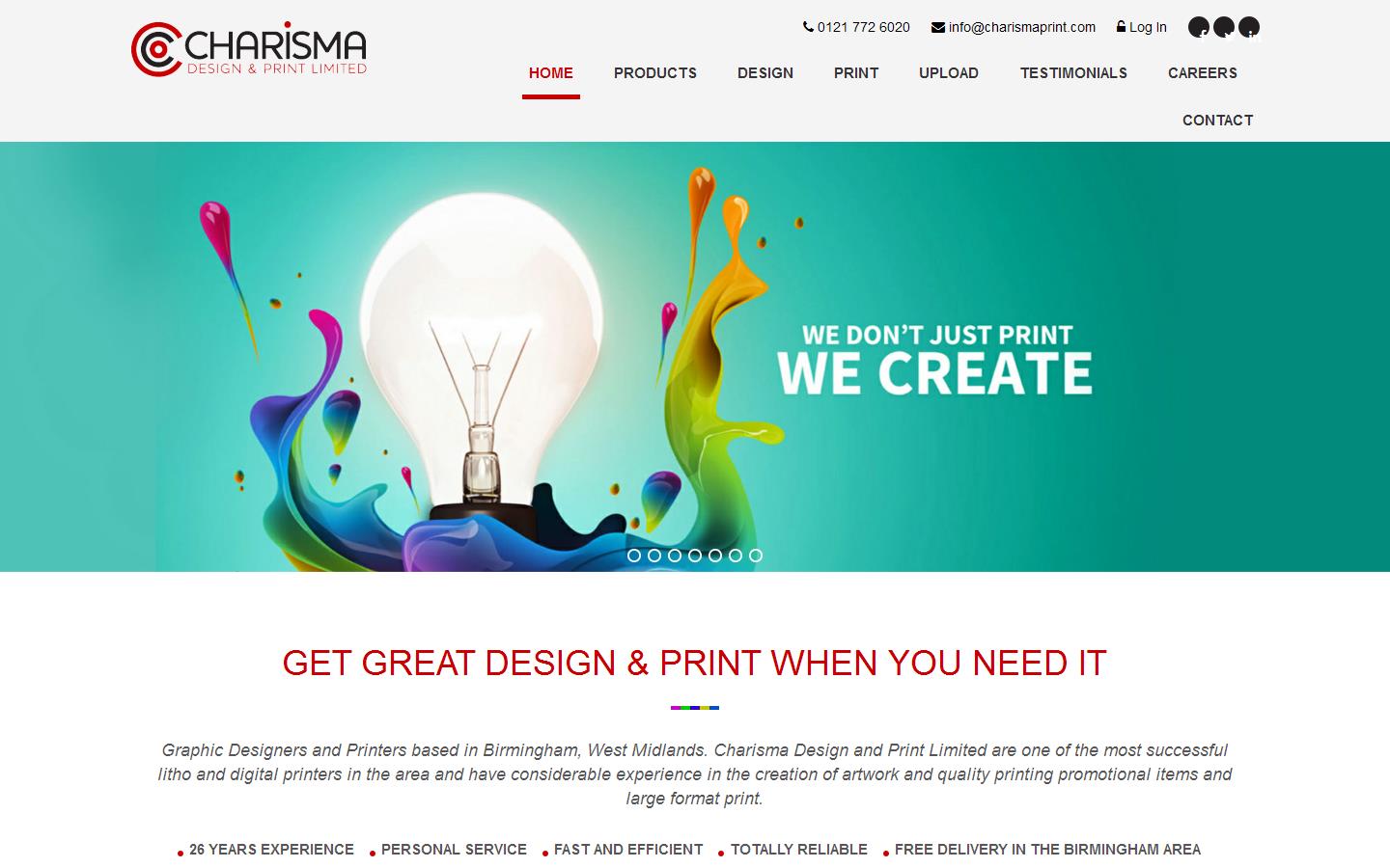 Charisma Design & Print Ltd Website