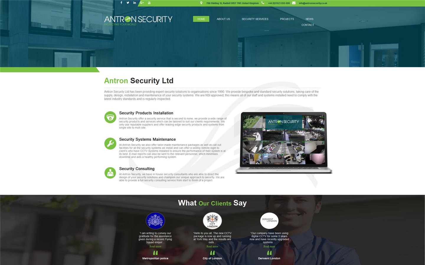 Antron Security Ltd Website