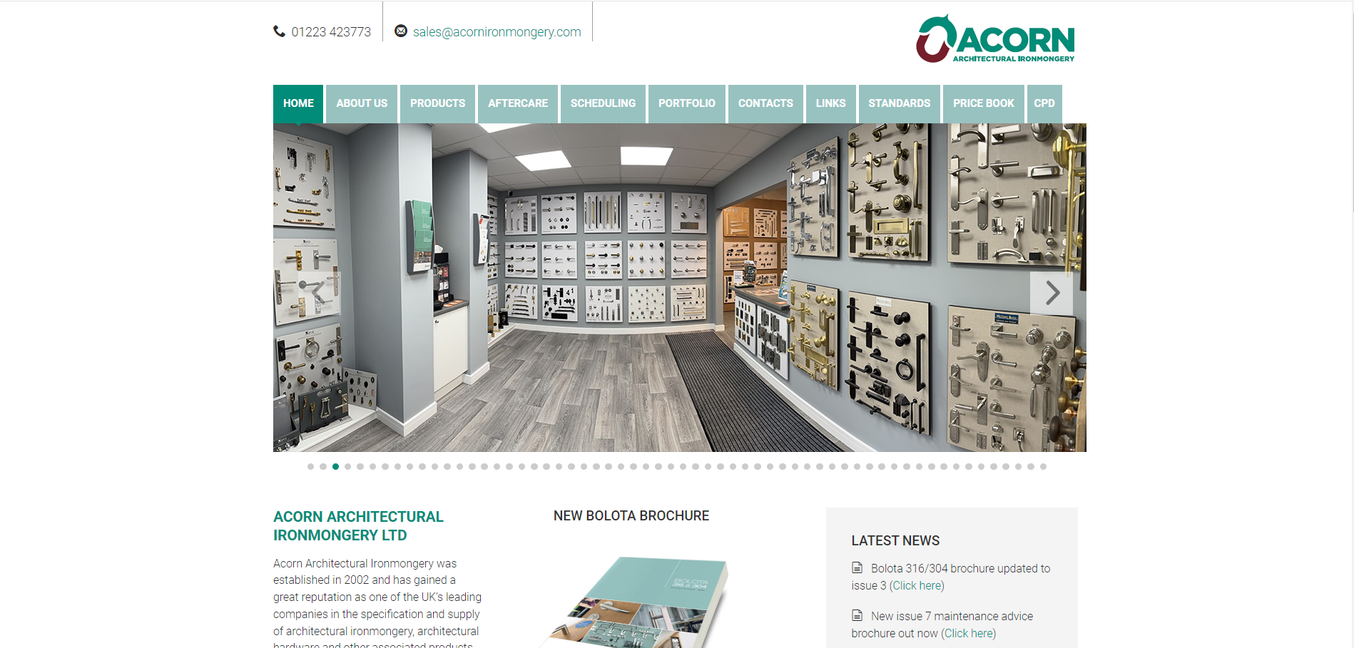 Acorn Architectural Ironmongery Website