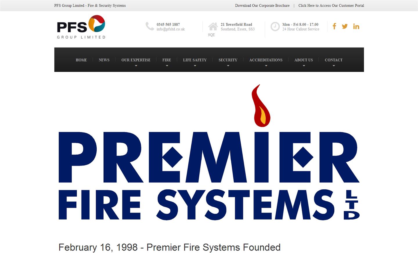 Premier Fire Systems Group Ltd Website