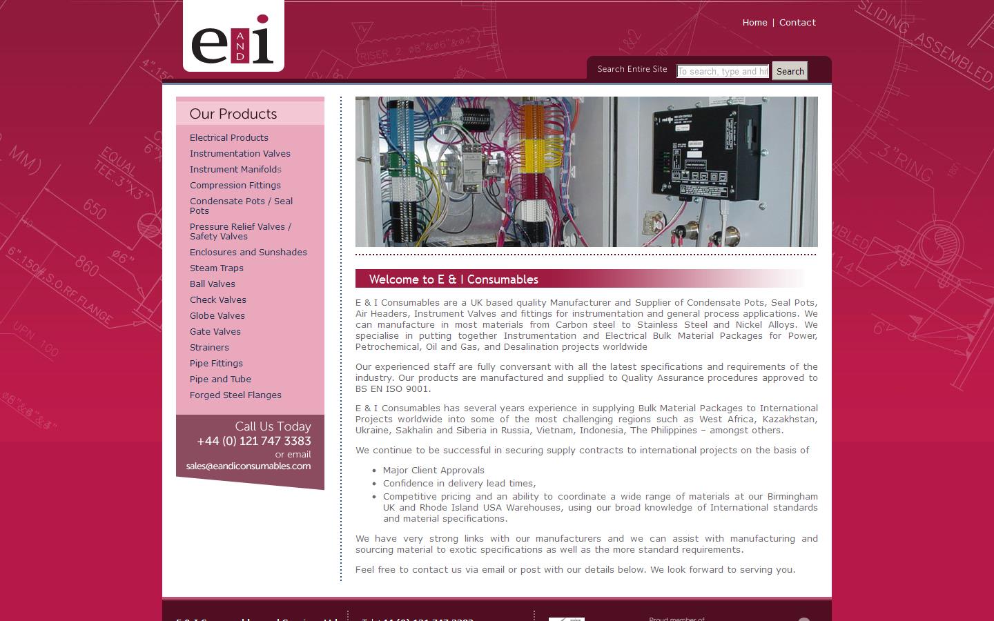 E & I Consumables and Services Ltd Website