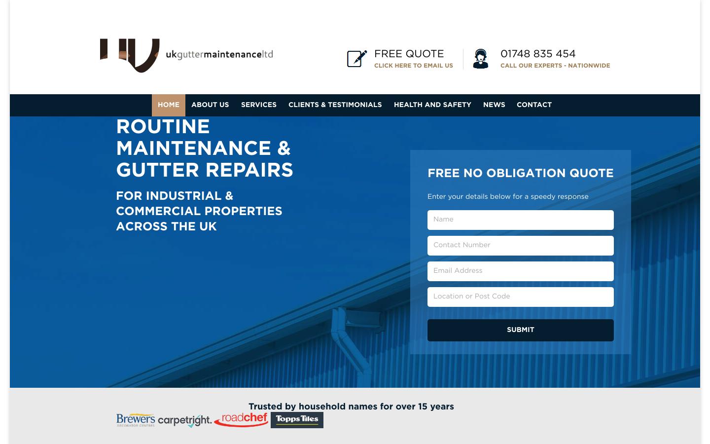 UK Gutter Maintenance Ltd Website