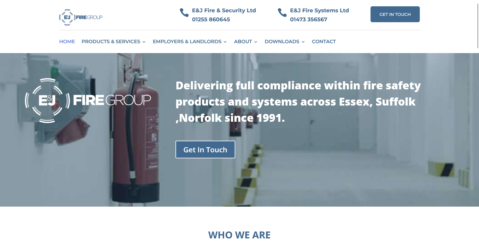 E&J Fire & Security Ltd Website