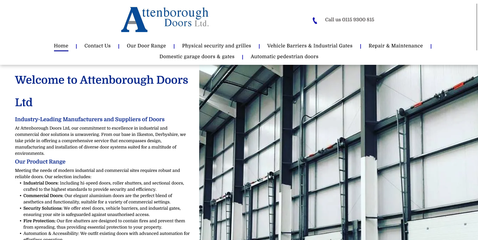 Attenborough Doors Ltd Website