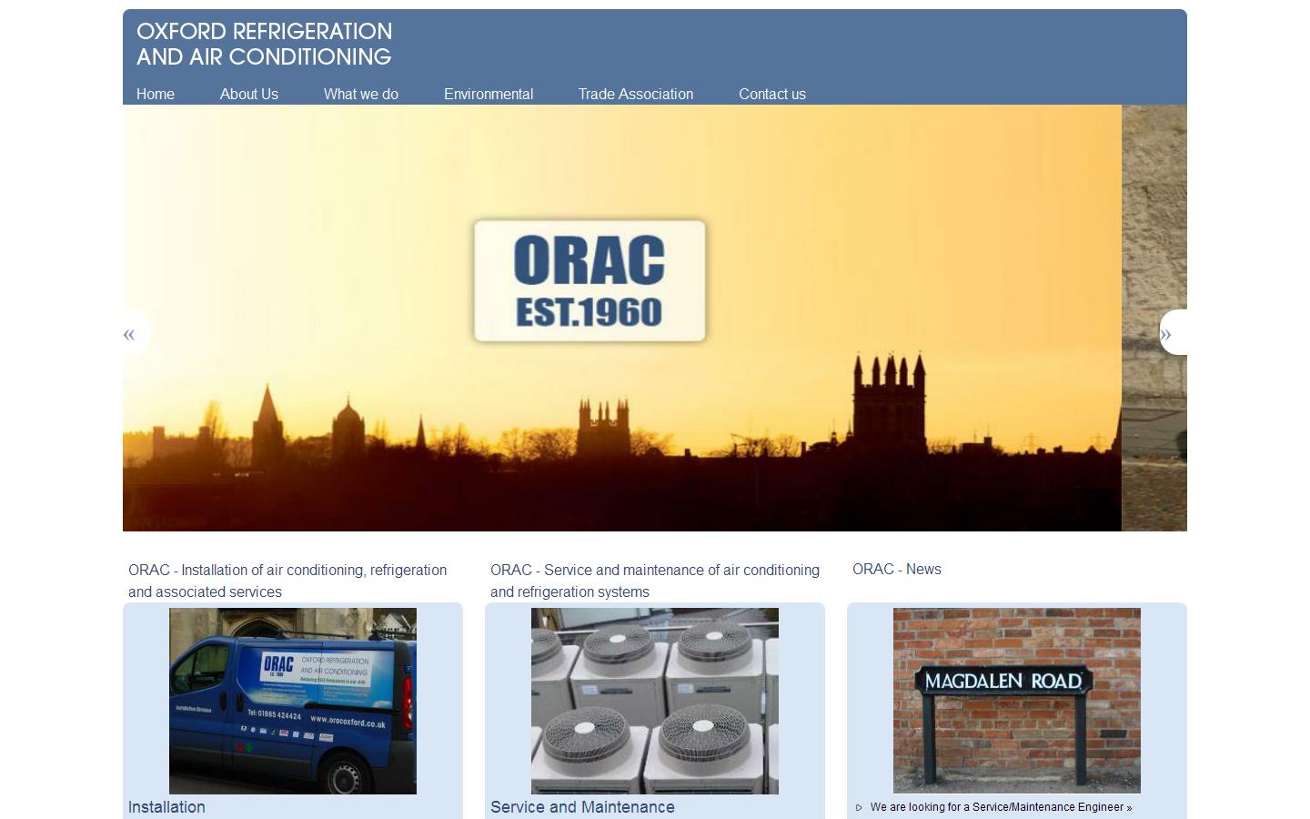 Oxford Refrigeration & Air Conditioning Ltd Website