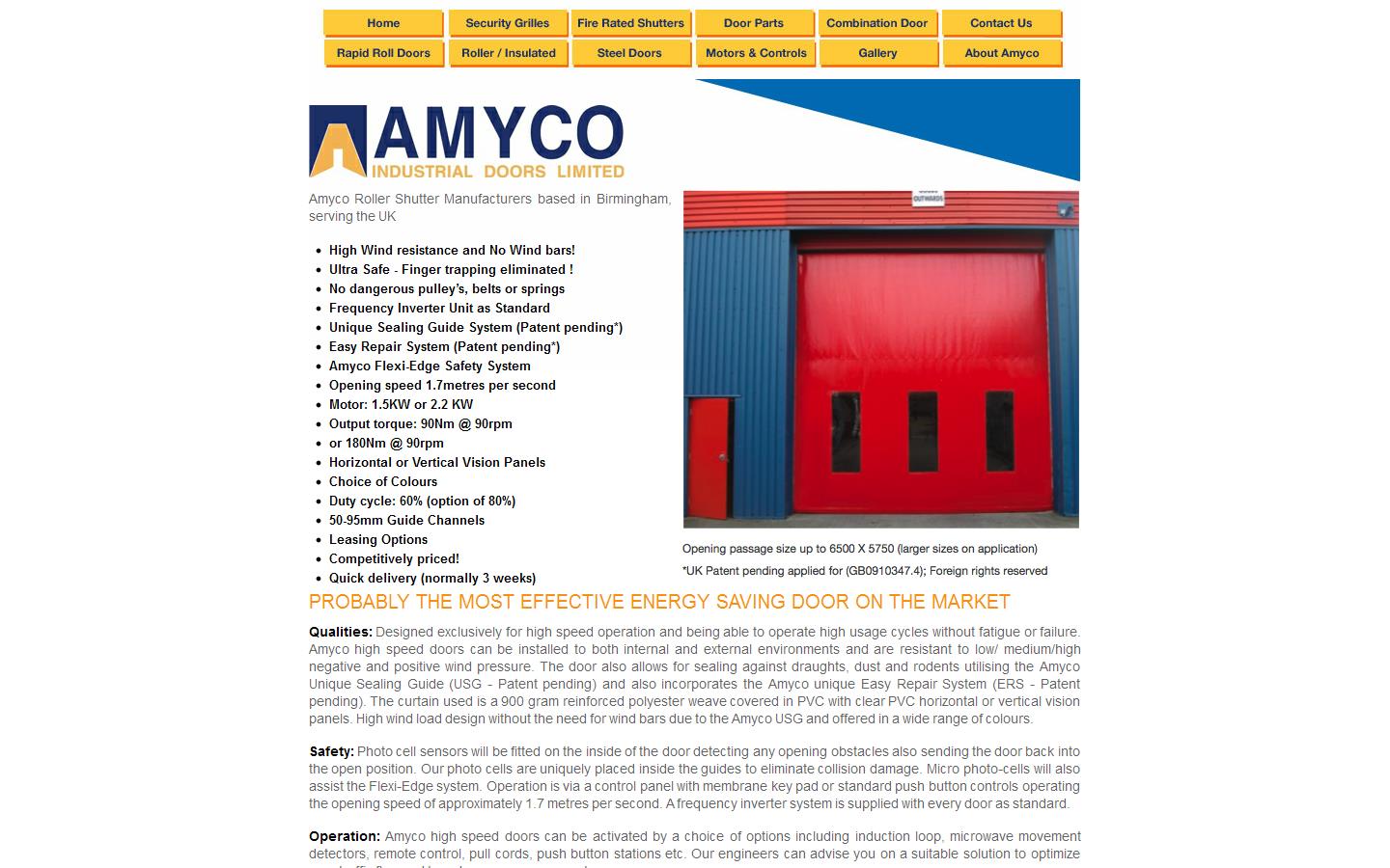 Amyco Industrial Doors Ltd Website