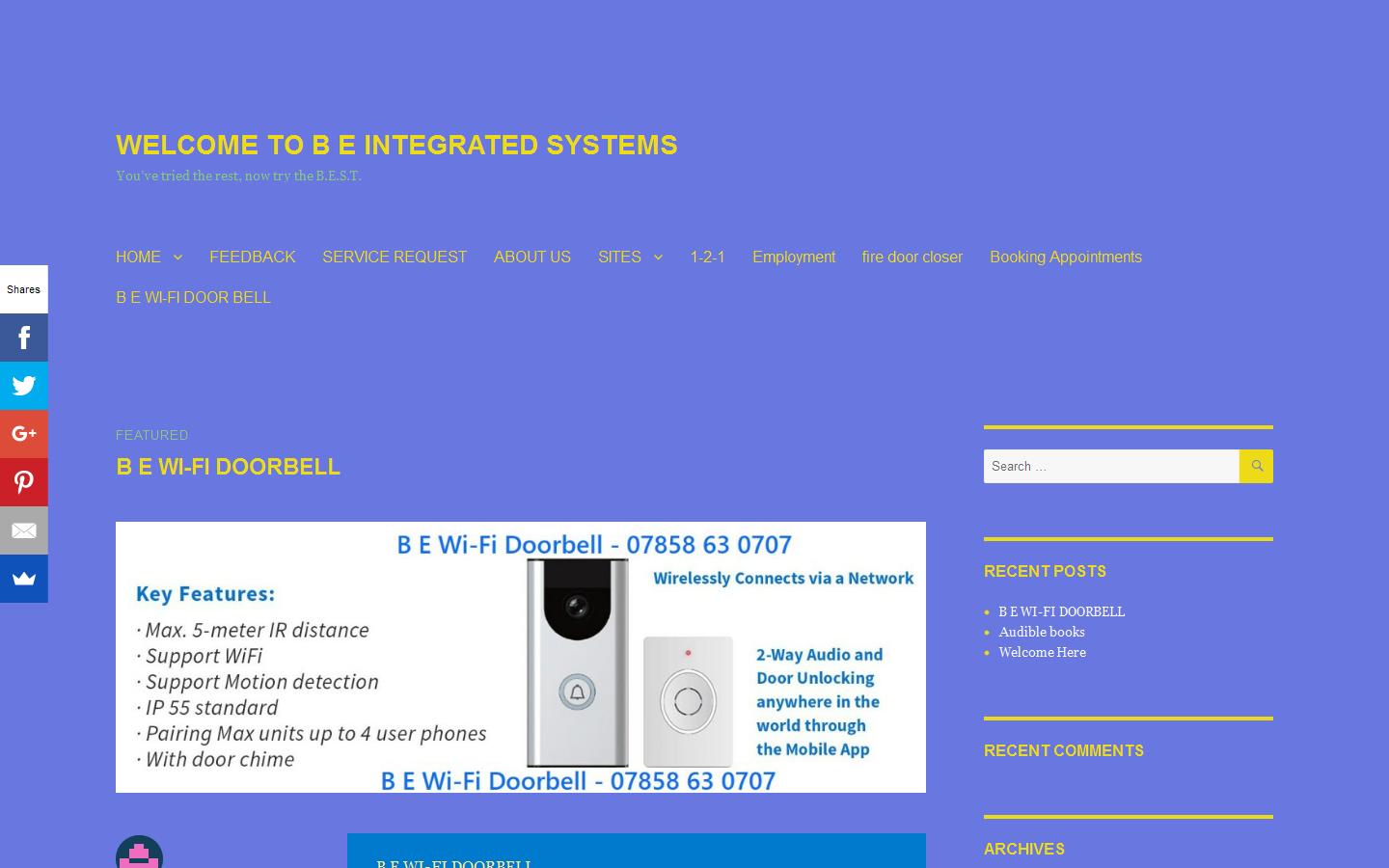 B E Security Systems Ltd Website