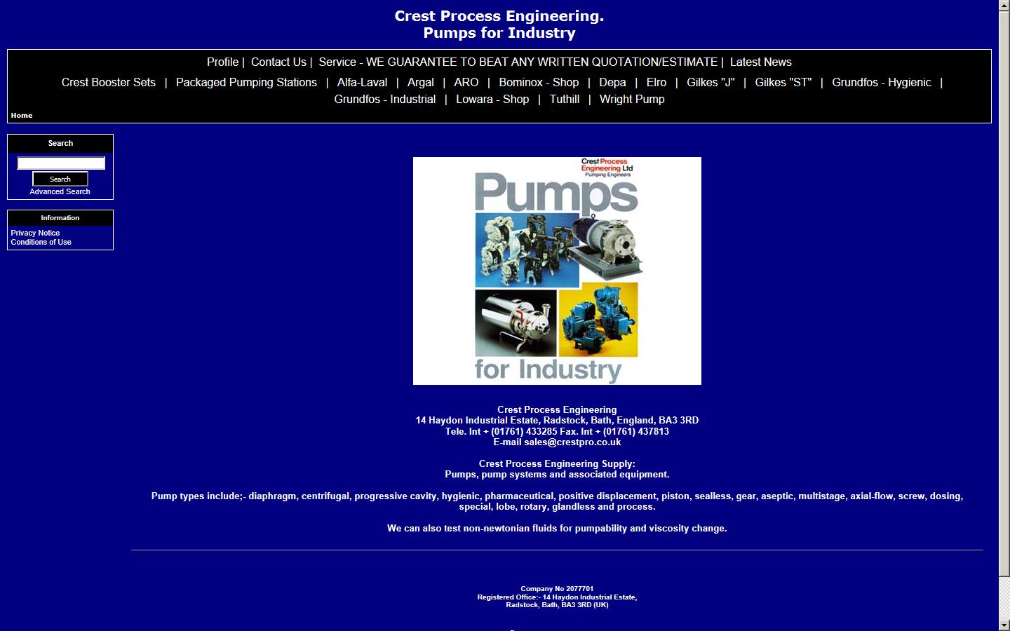 Crest Process Engineering Ltd Website