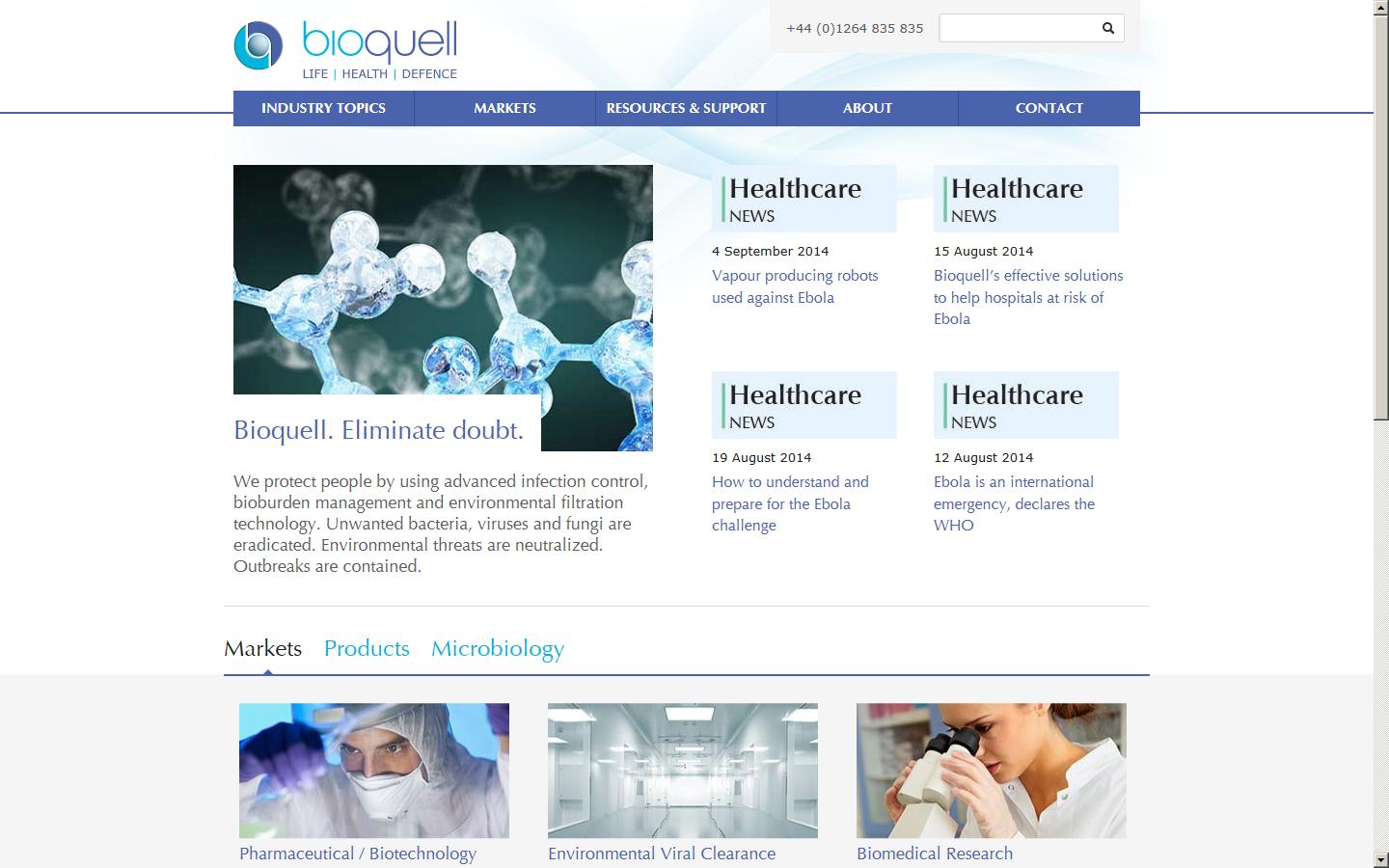 Bioquell (UK) Ltd Website