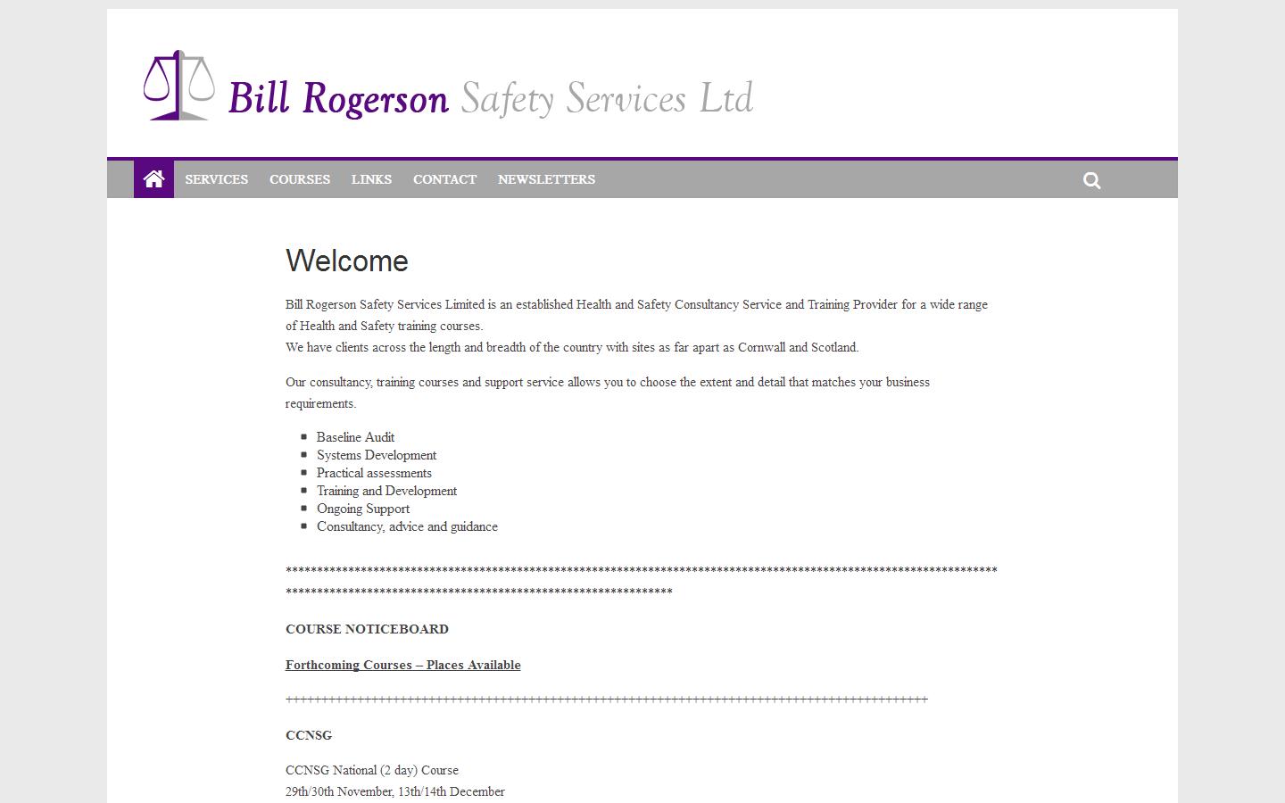 Bill Rogerson Safety Services Ltd Website