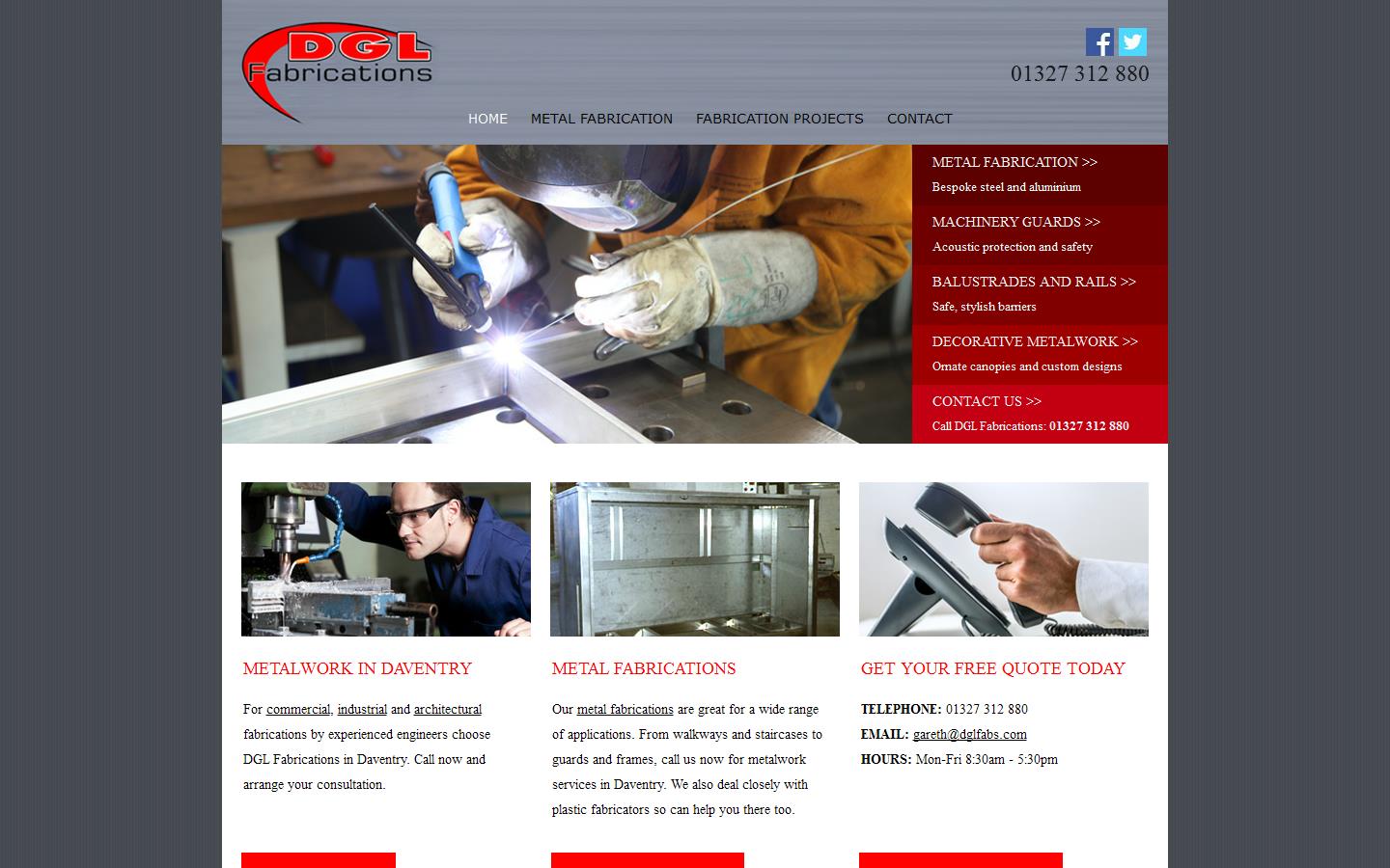 D G L Fabrications Website