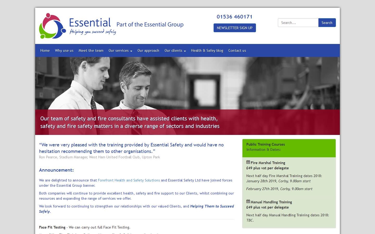 Essential Safety Ltd Website