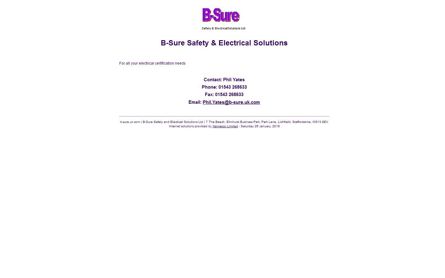 B-sure Safety & Electrical Solutions Ltd Website