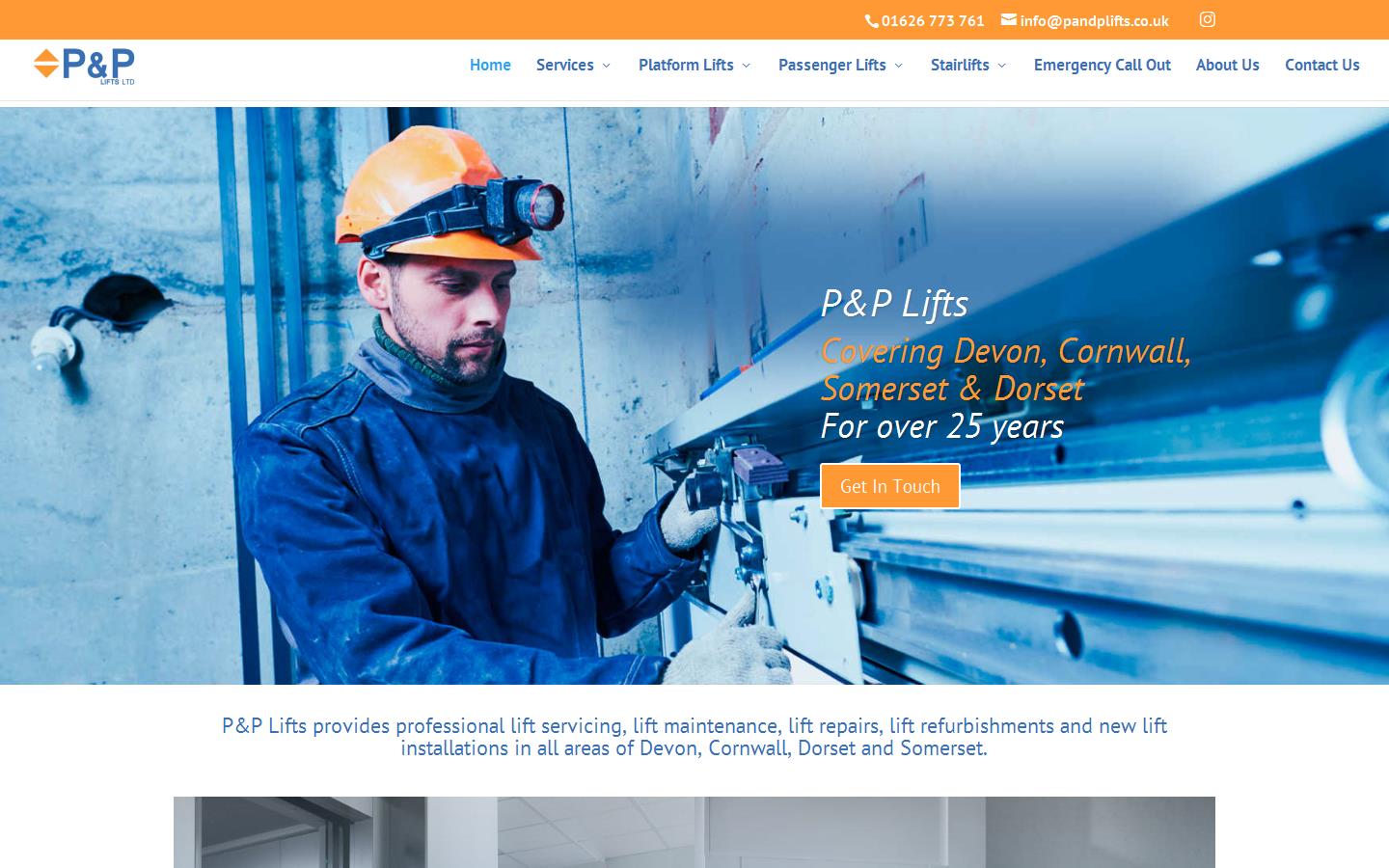 P&P Lifts Ltd Website