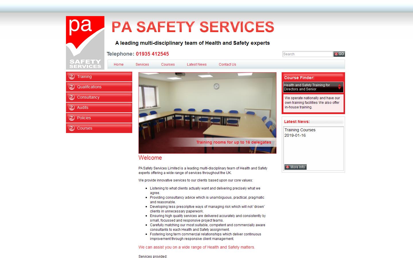 P A Safety Services Ltd Website