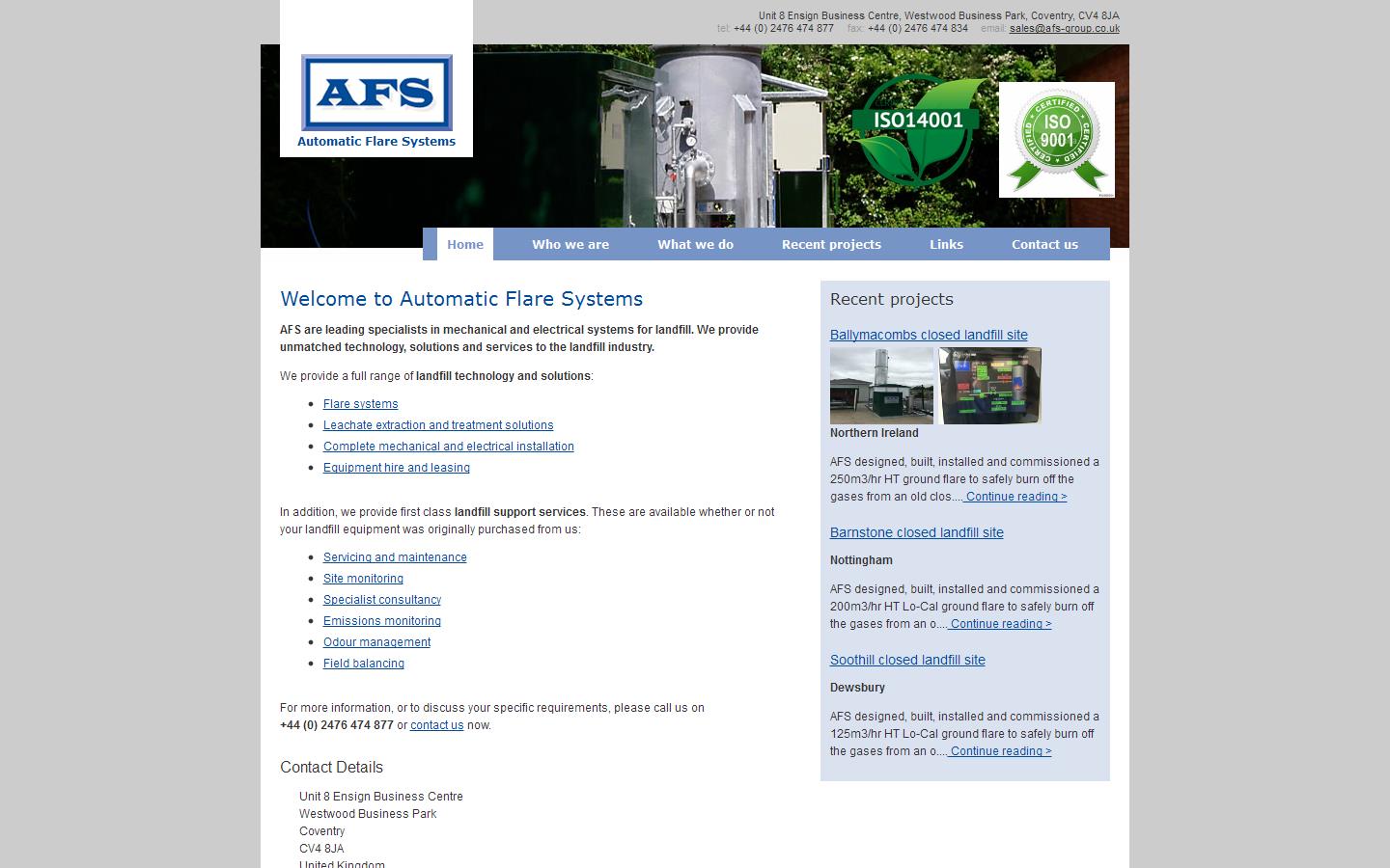 Automatic Flare Systems Website