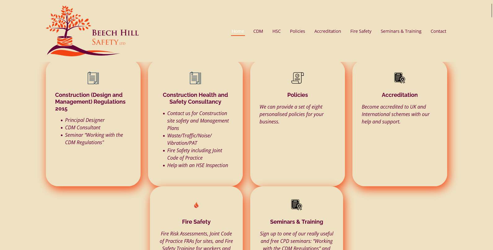 Beech Hill Safety Ltd Website