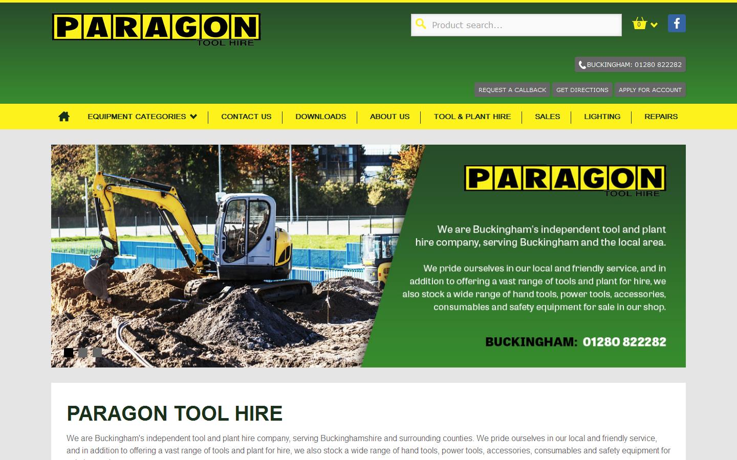 Paragon Tool Hire Ltd Website