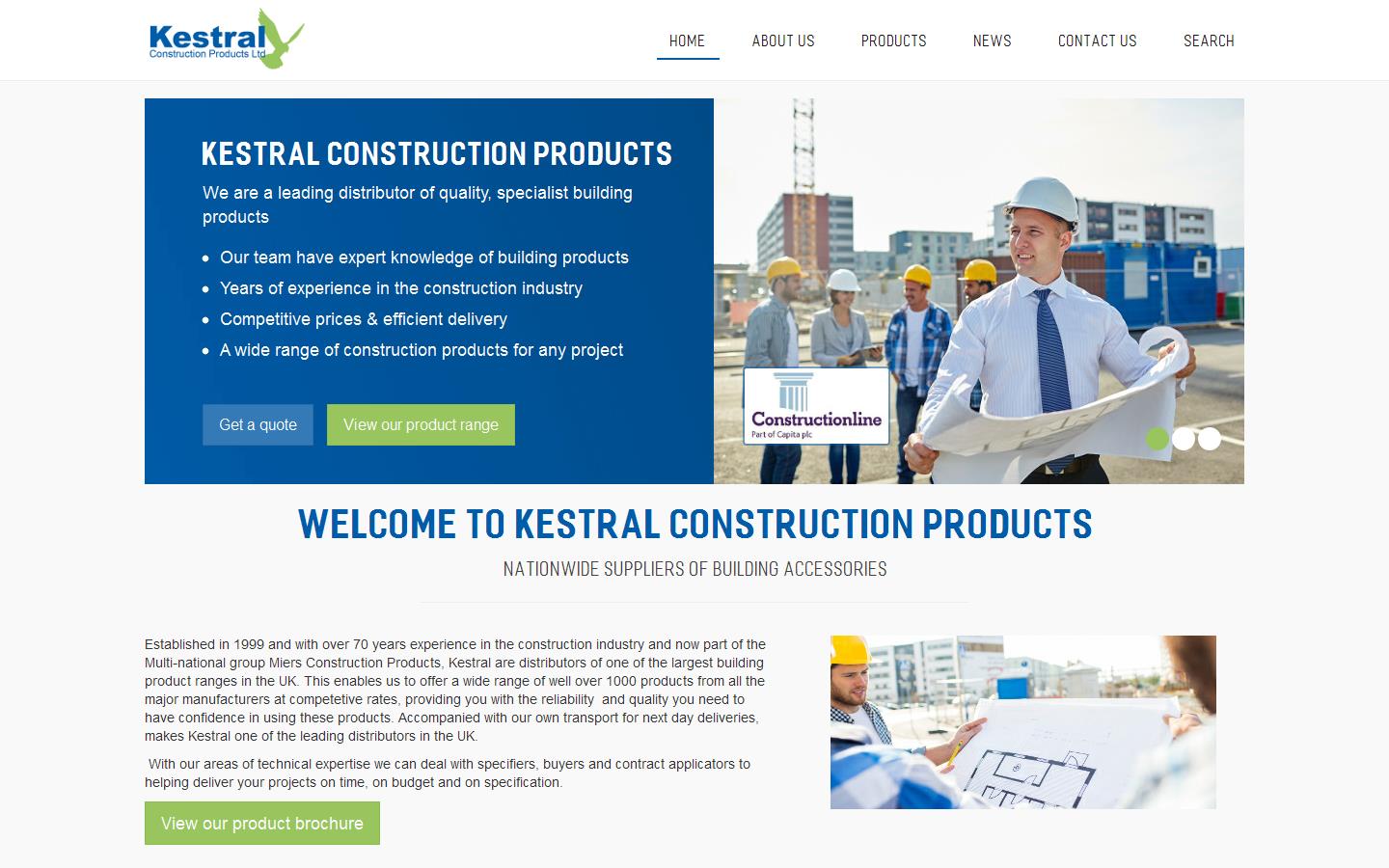 Kestral Construction Products Ltd Website