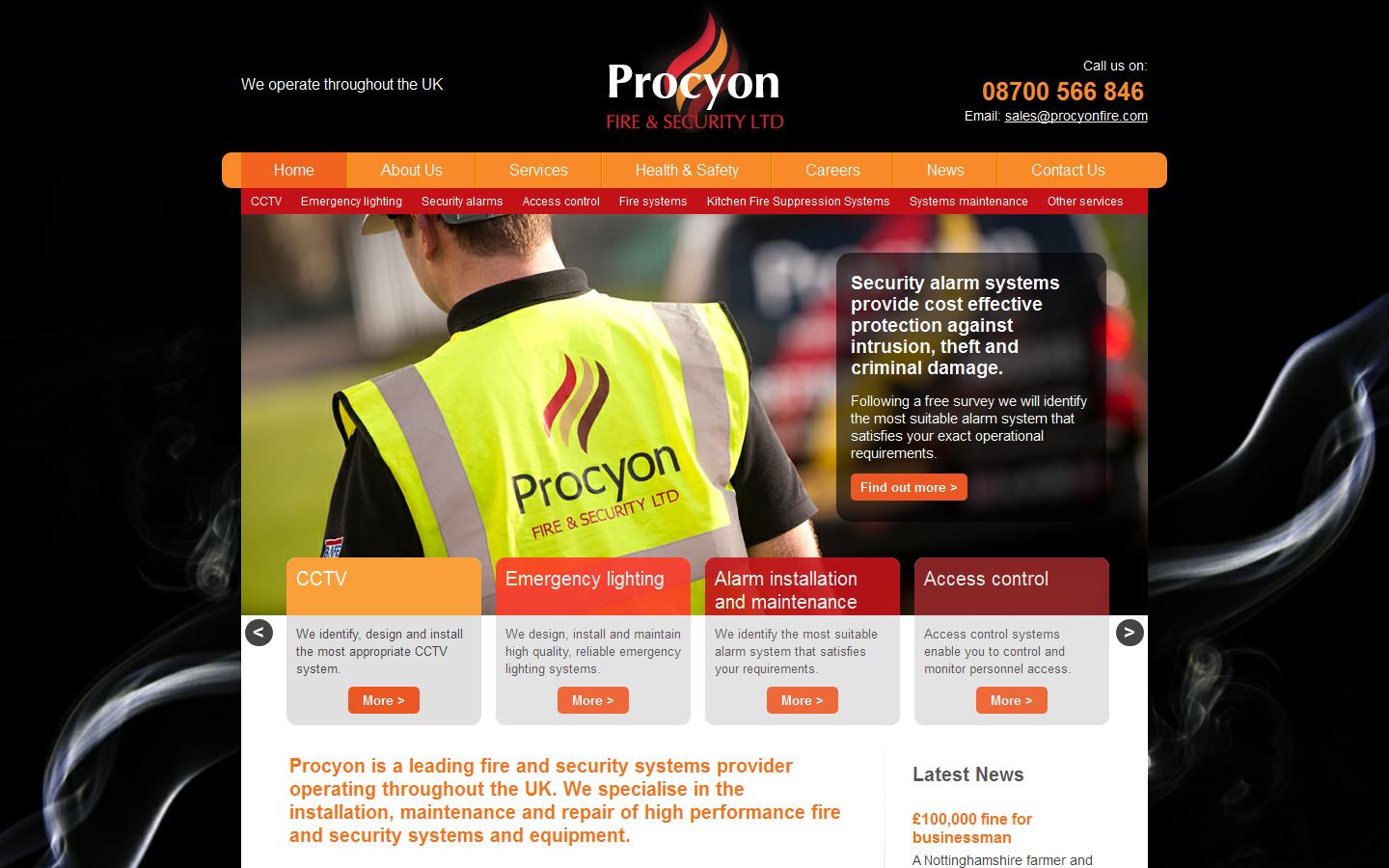 Procyon Fire & Security Ltd Website