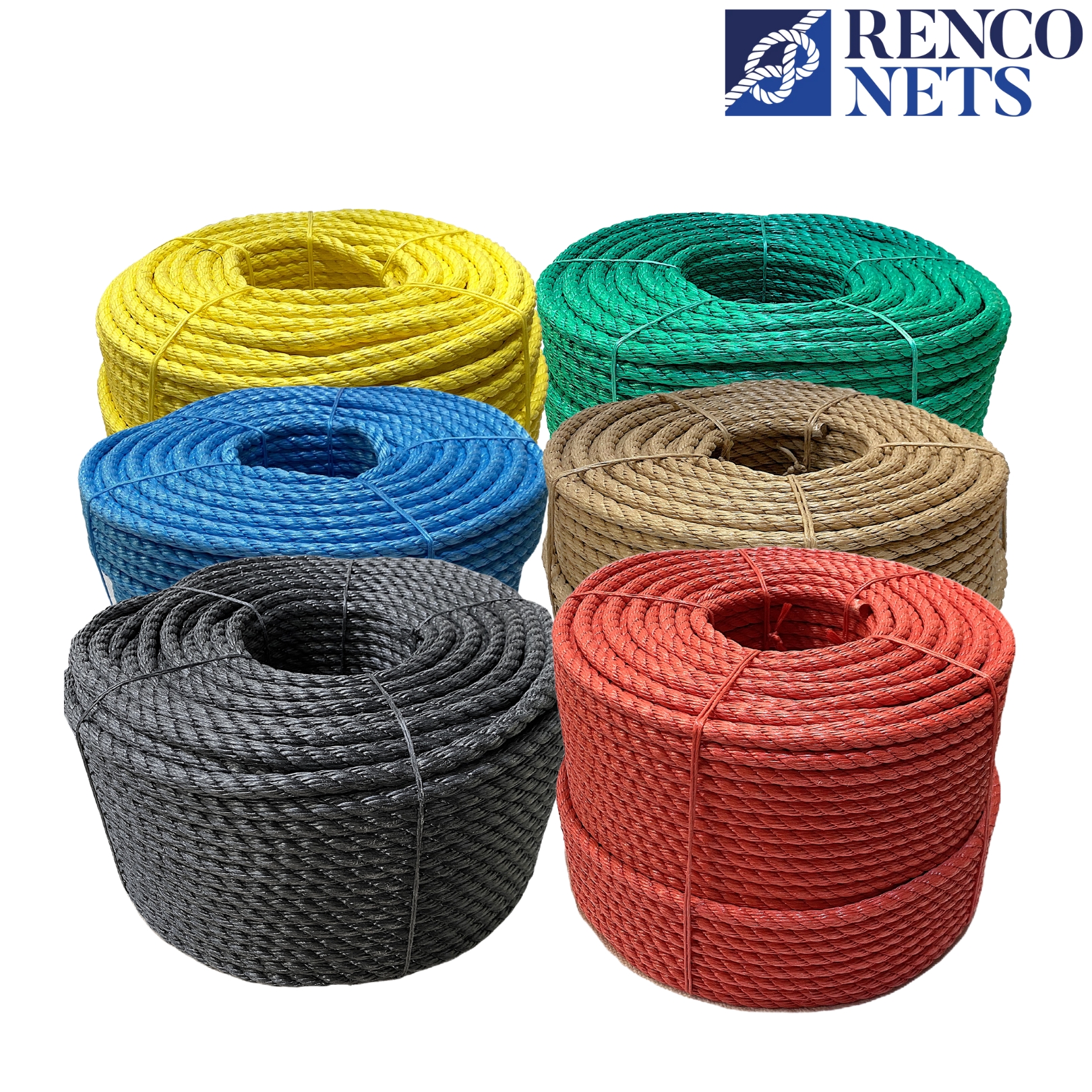 16mm Rope, Polypropylene - Yarn Coil - Various Colours