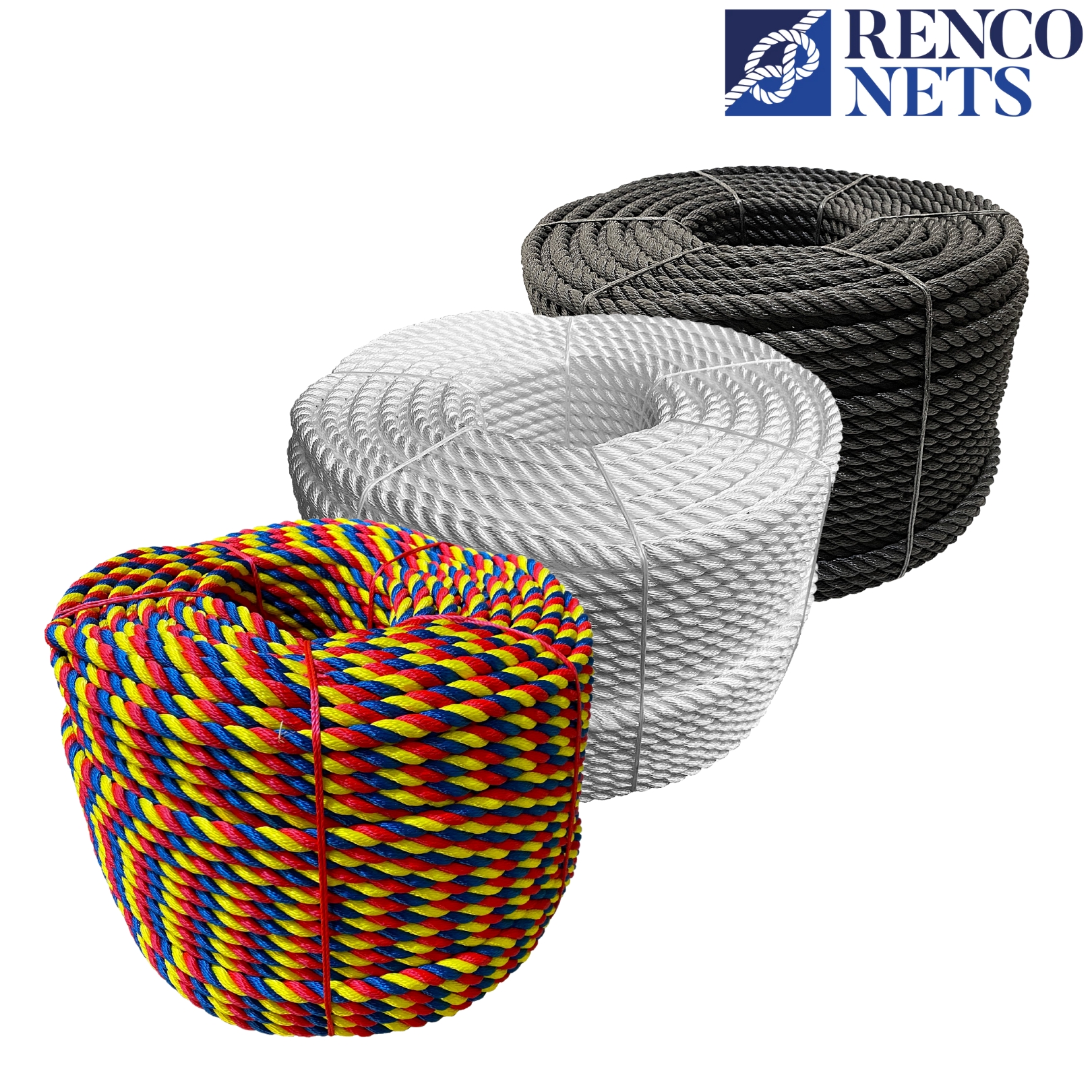 16mm Rope, Soft Multifilament Polypropylene - Multicolour