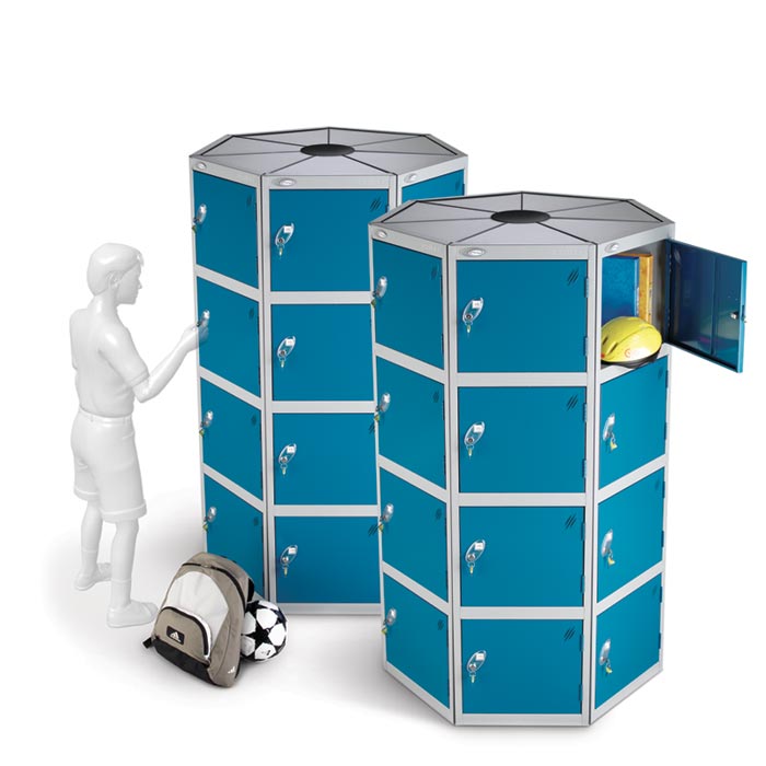 Space Saving Circular Locker Pods