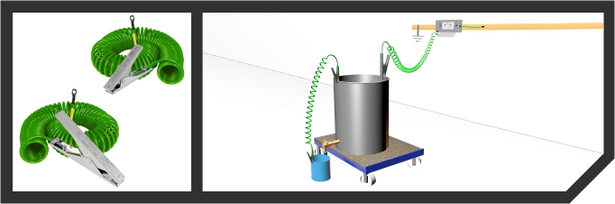  ATEX / FM approved static earthing clamps and cables