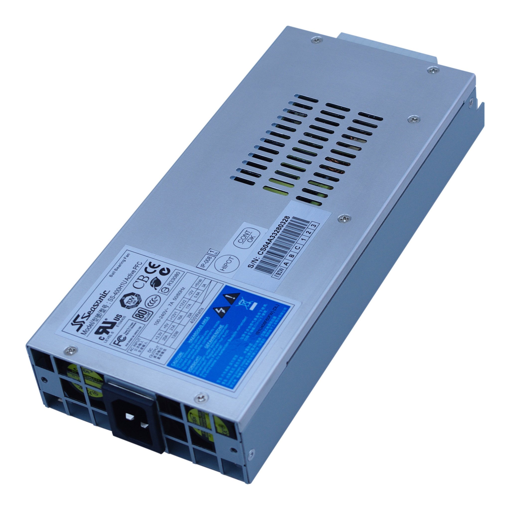 Seasonic SS-400H1U 400W 1U ATX power supply for 19" rackmount server