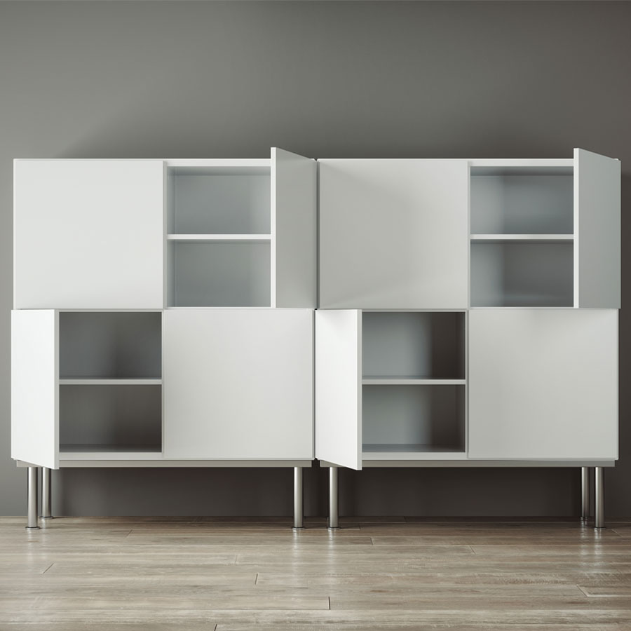 Pasantra Storage Cupboard &minus; 4 Open Shelves &minus; 2 Doors