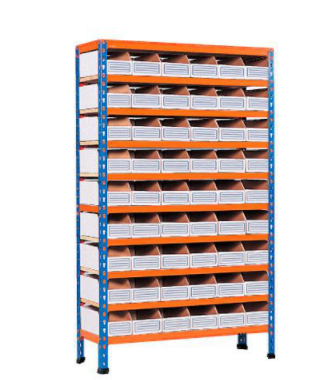  Rapid 2 Shelving (1600h x 915w) 54 Cardboard Picking Bins