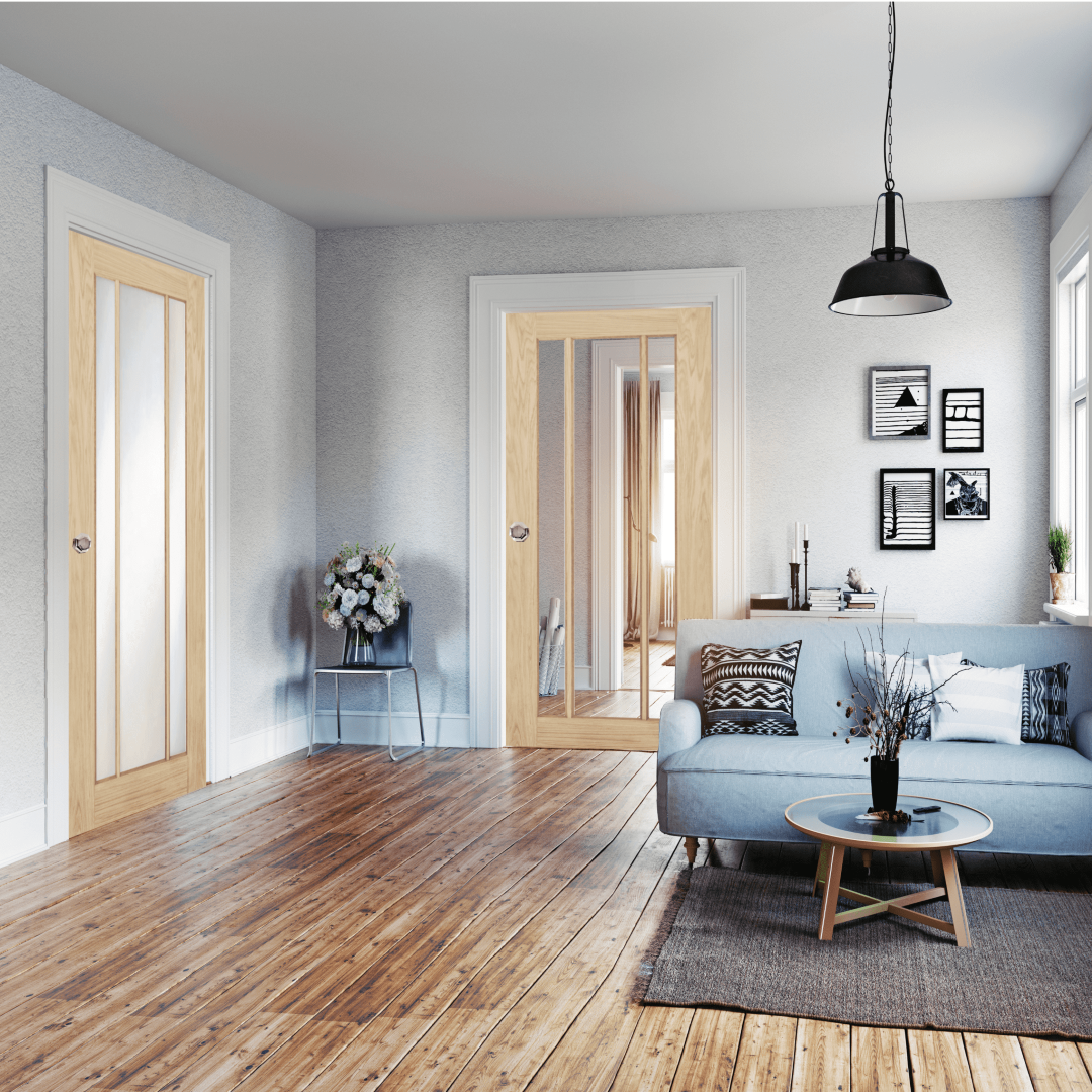 Oak Langdale Frosted Glass Internal Door