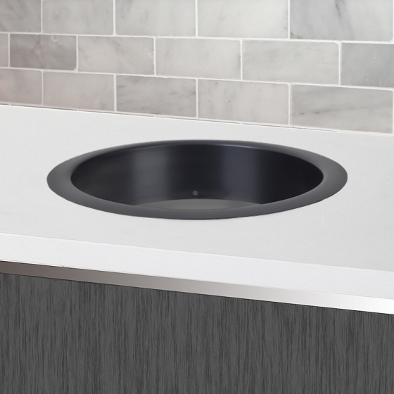 Matt Black Counter Mounted Circular Waste Chute 260mm