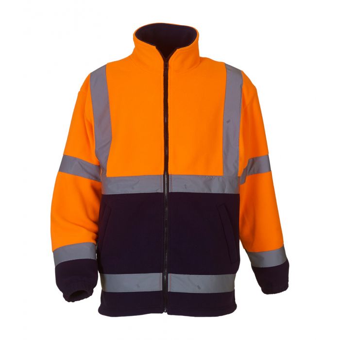 Yoko Hi-Vis Orange & Navy Blue Heavy Fleece Jacket