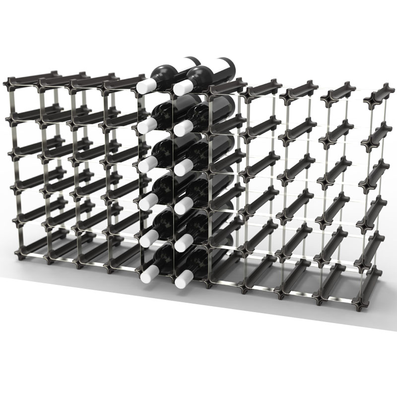 NOOK 50/60 Bottle Self Assembly Wine Rack - Black