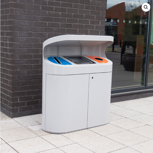 Torpedo Triple External Recycling Bin with Hood