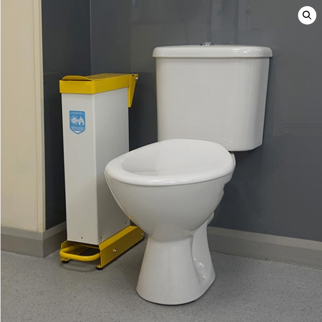 Slimline Sanitary Bin &minus; 28 Litre Capacity &minus; Foot Pedal Operated