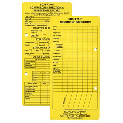 Green Book - Scaffold Record Cards