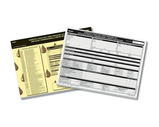 Regin Oil Firing Service & Comm Record Pad 