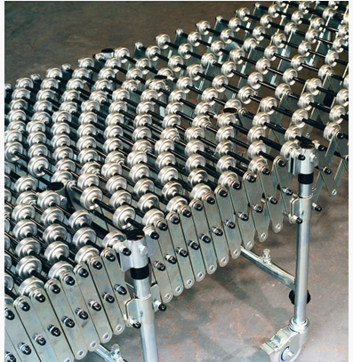 Flexible Extending Steel Skate Wheel Conveyor