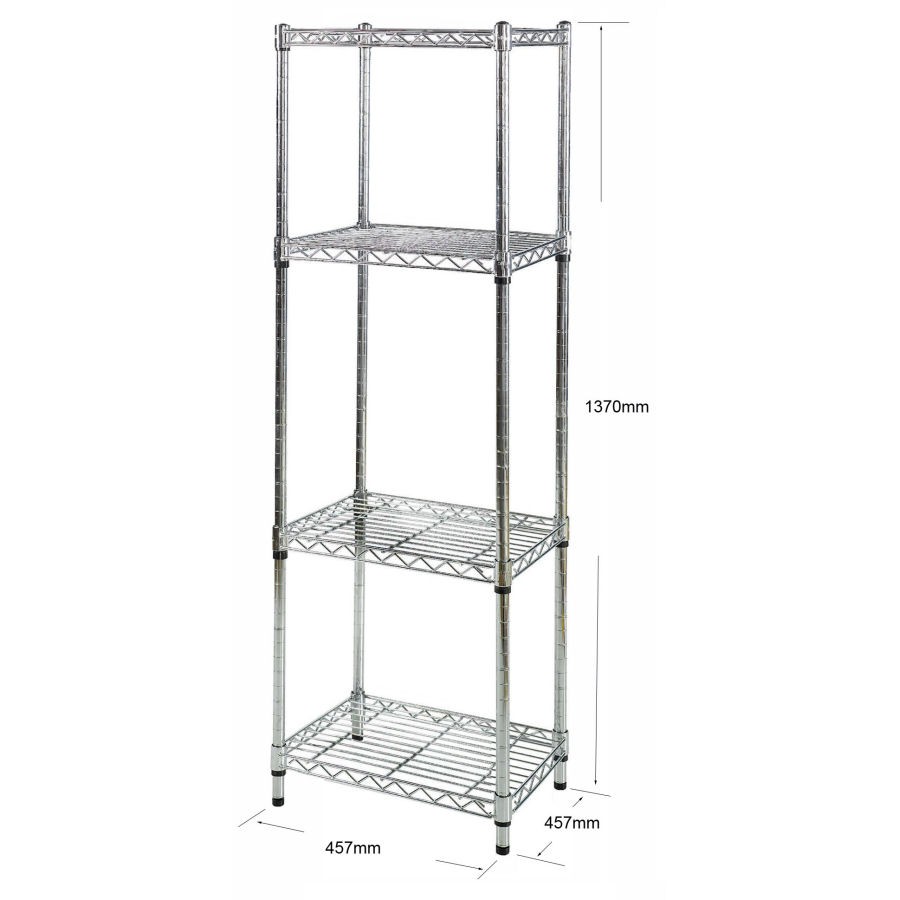 1370 x 457 x 457mm Chrome Bathroom Shelves