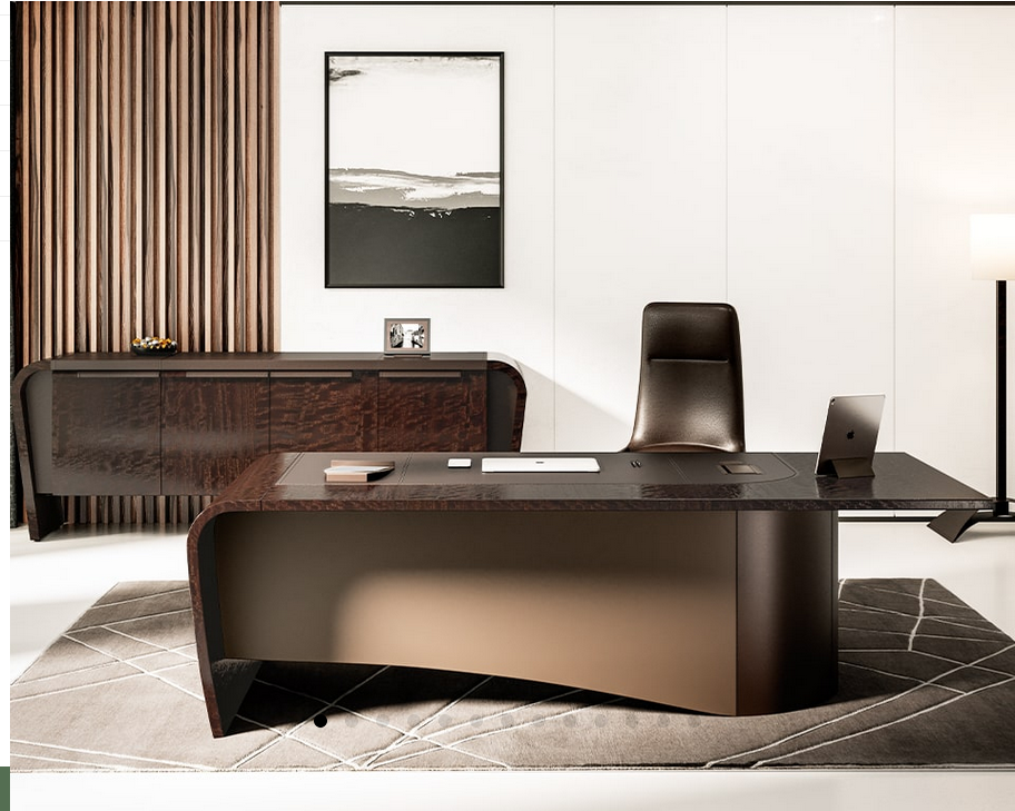 MITHOS DESKS &minus; Large Executive Desks in Wood & Leather