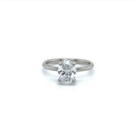 Certified Lab Grown Oval Solitaire &minus; 8.5mm Main Diamond in Platinum (1.20ct+)