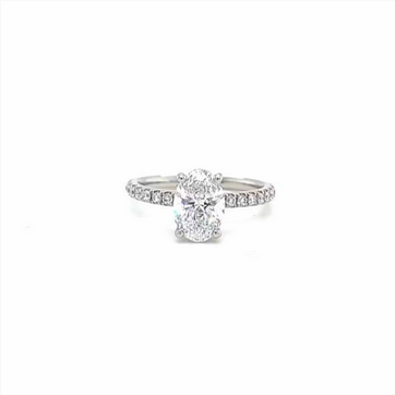 Certified Lab Grown Oval Hidden Halo Ring &minus; 8.5mm Main Diamond (1.20ct +)