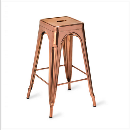 Paris High Stool Polished Copper