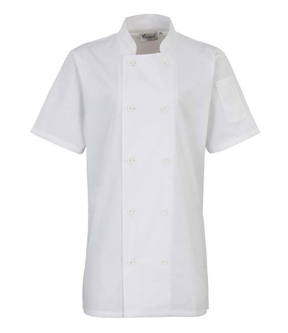  Premier Ladies Short Sleeve Chef''s Jacket