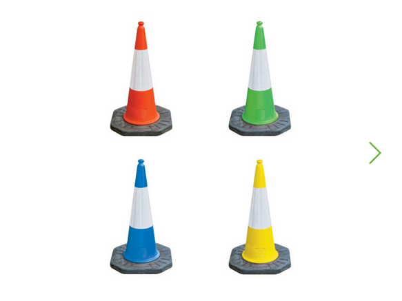 Traffic Cone 1000mm Green Blue Yellow