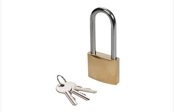 Brass Padlock with Long Shackle